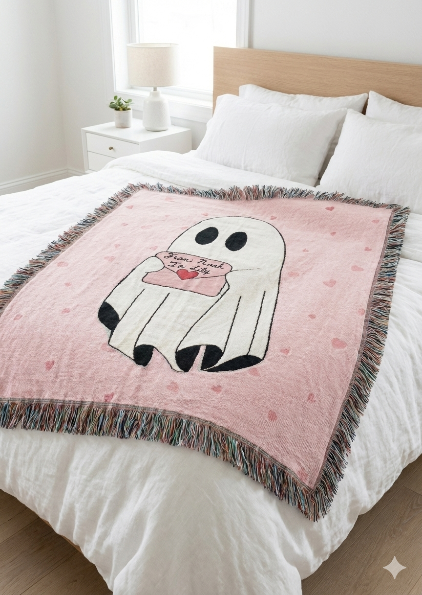 My Boo Love Letter Woven Blanket