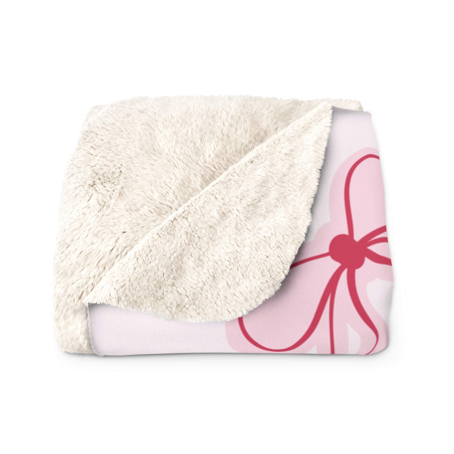 Coquette Quinceañera Sherpa Blanket, Pink Cake, Happy Birthday