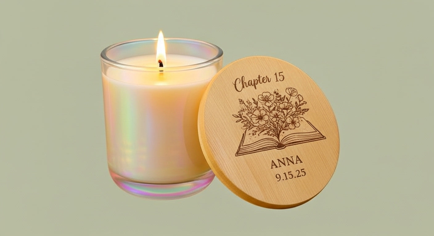 Engraved "Chapter 15" Personalized Soy Candle — 14oz Scented Memorial Gift