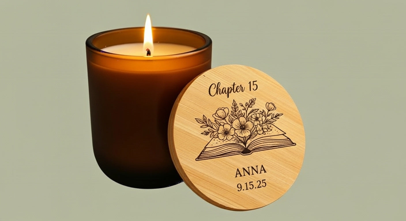 Engraved "Chapter 15" Personalized Soy Candle — 14oz Scented Memorial Gift