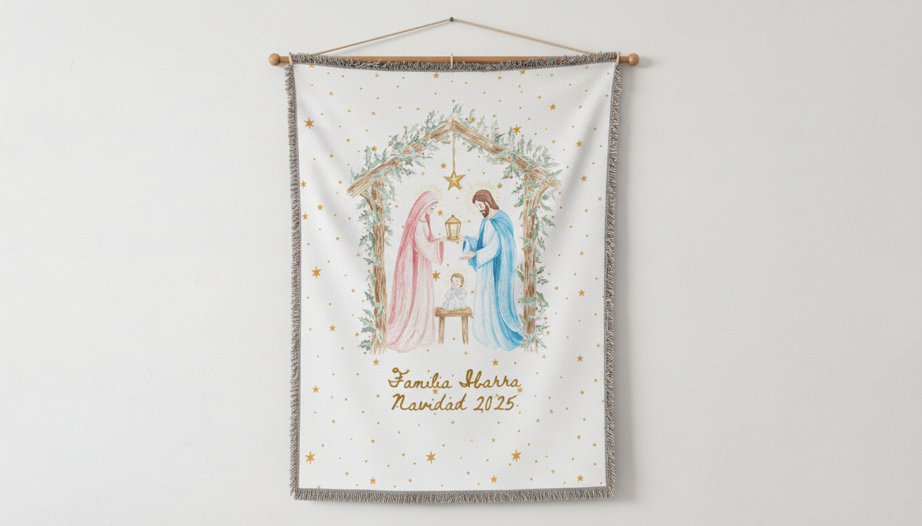 Nativity Woven Throw Blanket — Christmas Decor