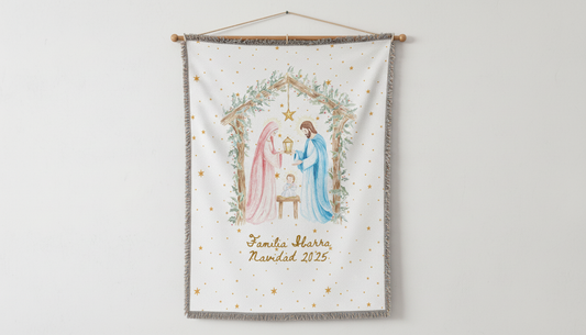 Nativity Woven Throw Blanket — Christmas Decor