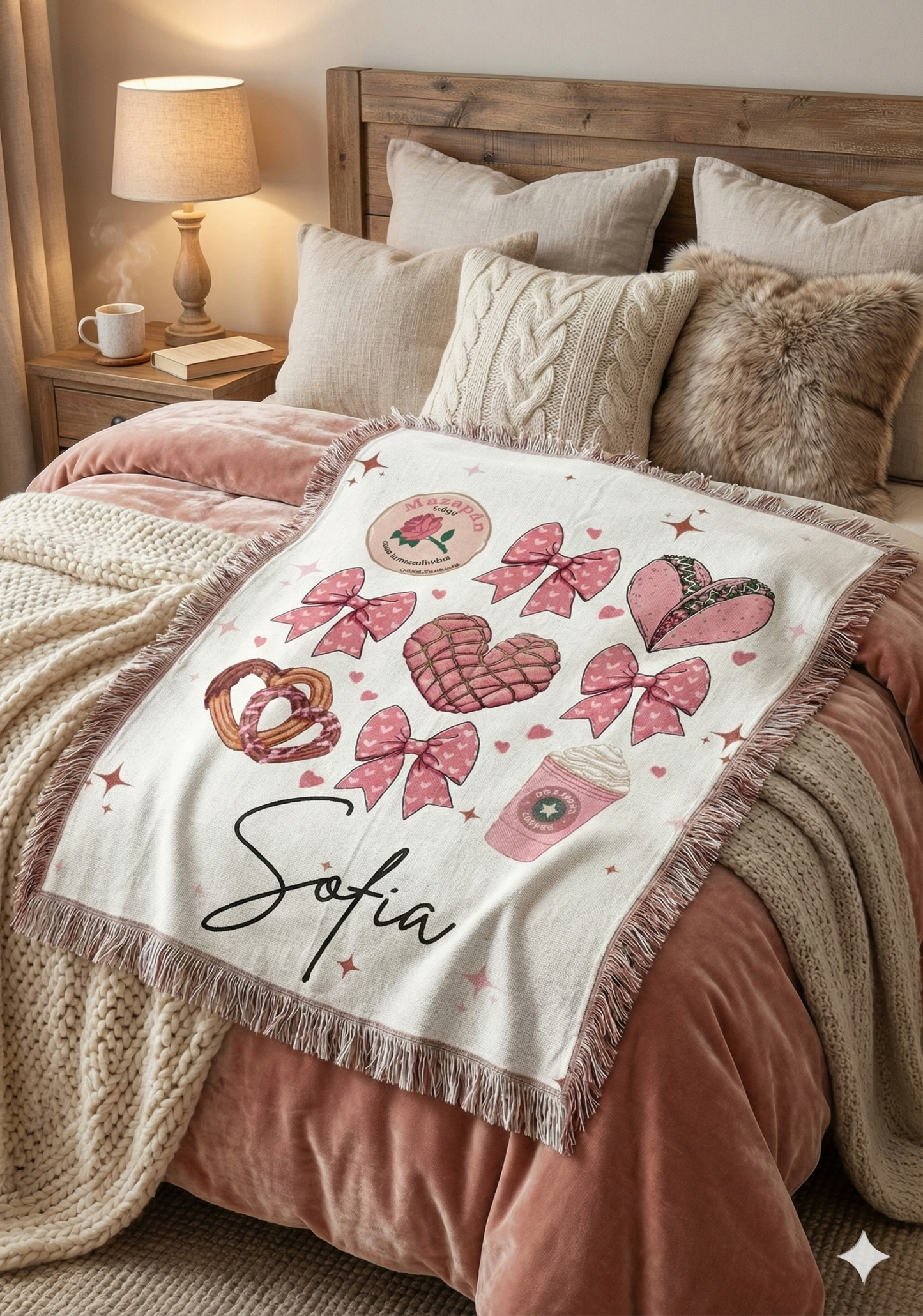 Coquette Mexican Sweet Bread Woven Blanket