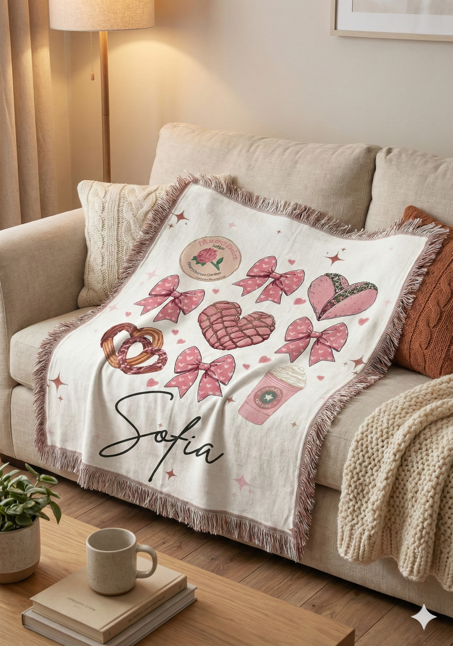Coquette Mexican Sweet Bread Woven Blanket