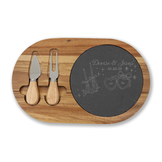 Personalized Charcuterie Board with Engraving, Ideal Wedding Gift, Unique Home Decor, Kitchen Serving Platter, Rustic Kitchen Accessory