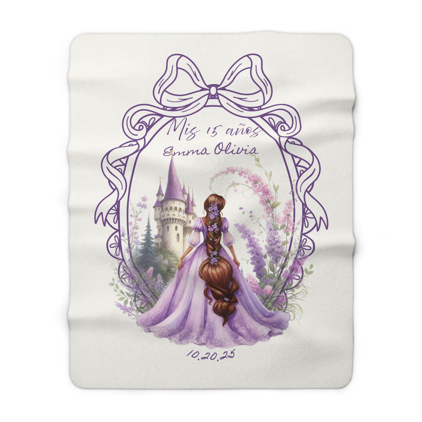 Personalized Sherpa Fleece Blanket for Kids - Enchanted Castle Design
