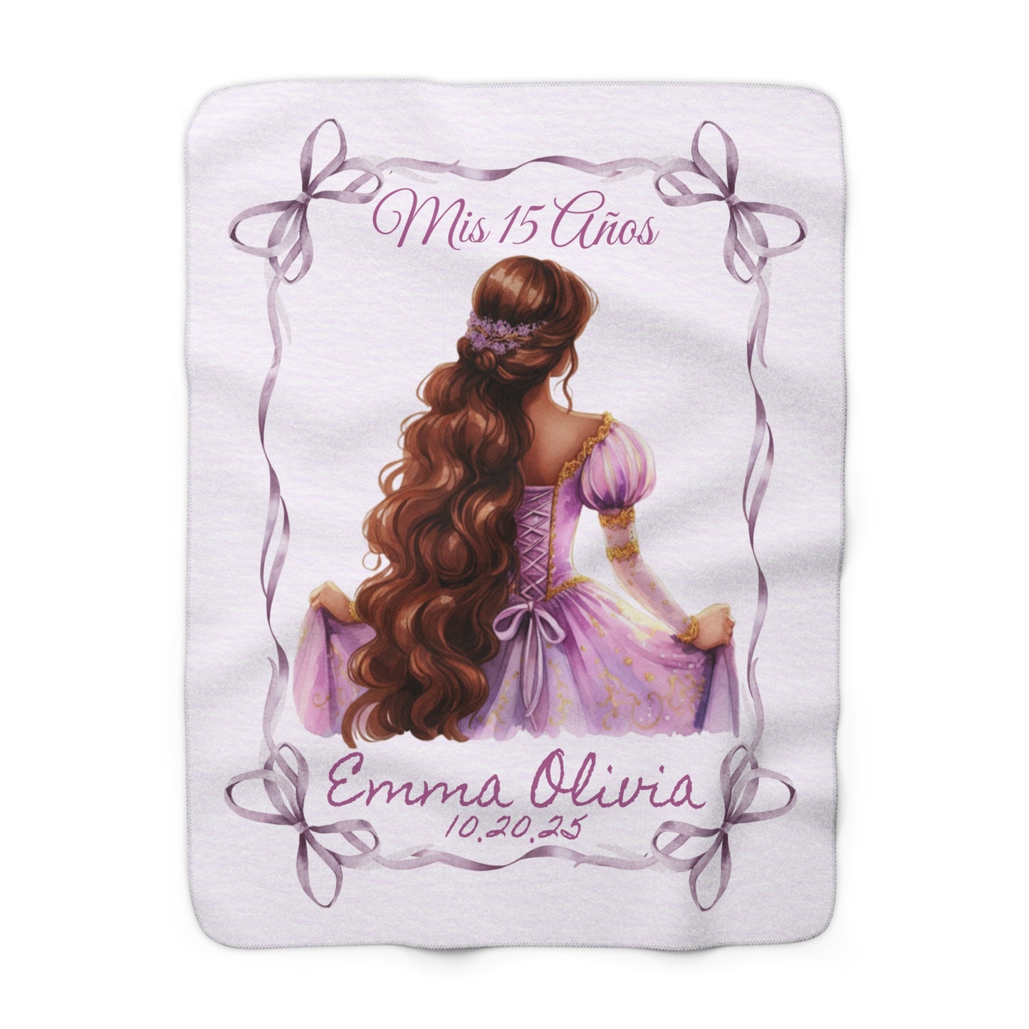 Personalized Princess Sherpa Fleece Blanket for Girls