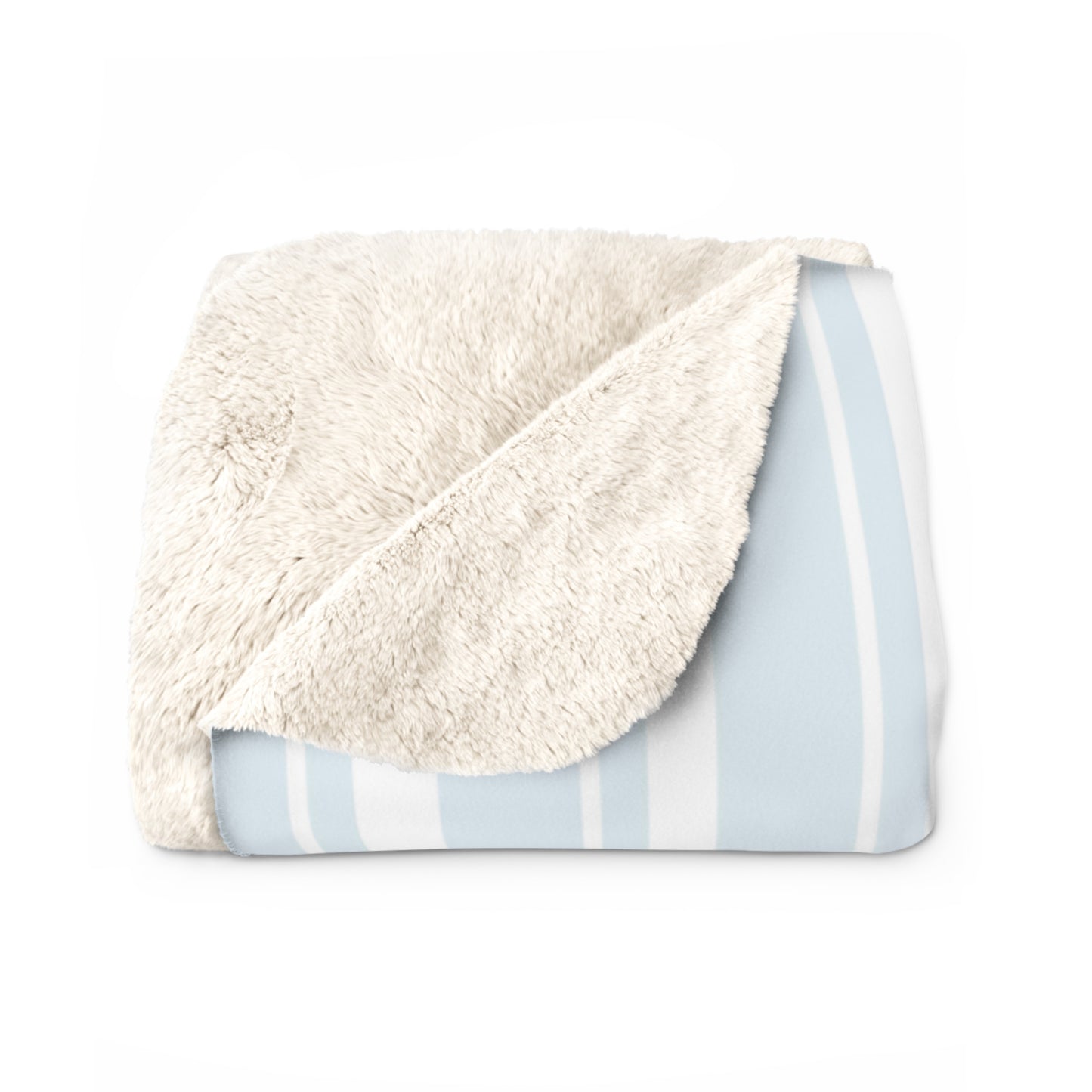 Personalized Baby Blanket - Blue Striped Sherpa with Duck & Name