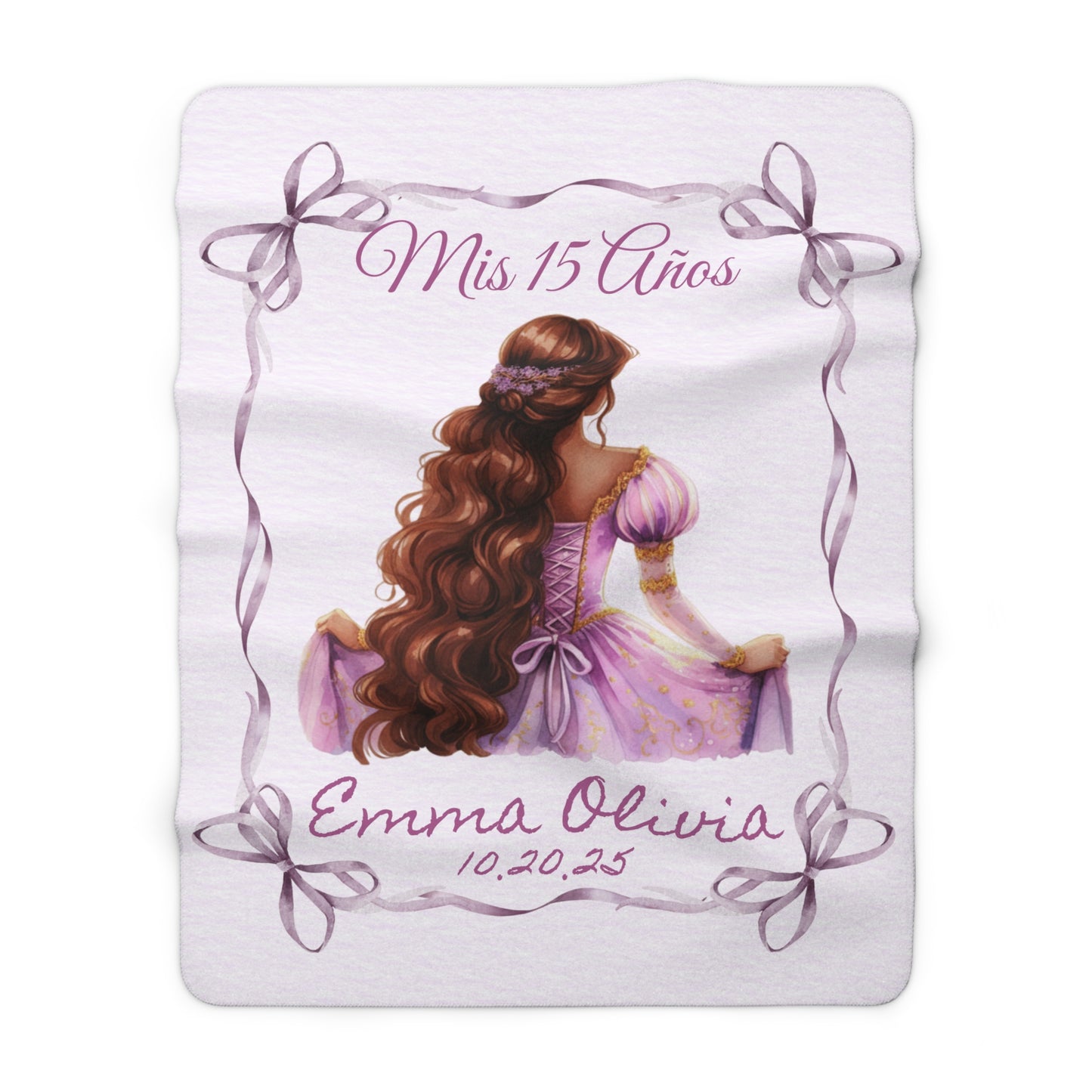 Personalized Princess Sherpa Fleece Blanket for Girls