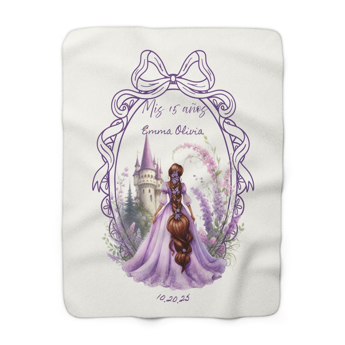 Personalized Sherpa Fleece Blanket for Kids - Enchanted Castle Design