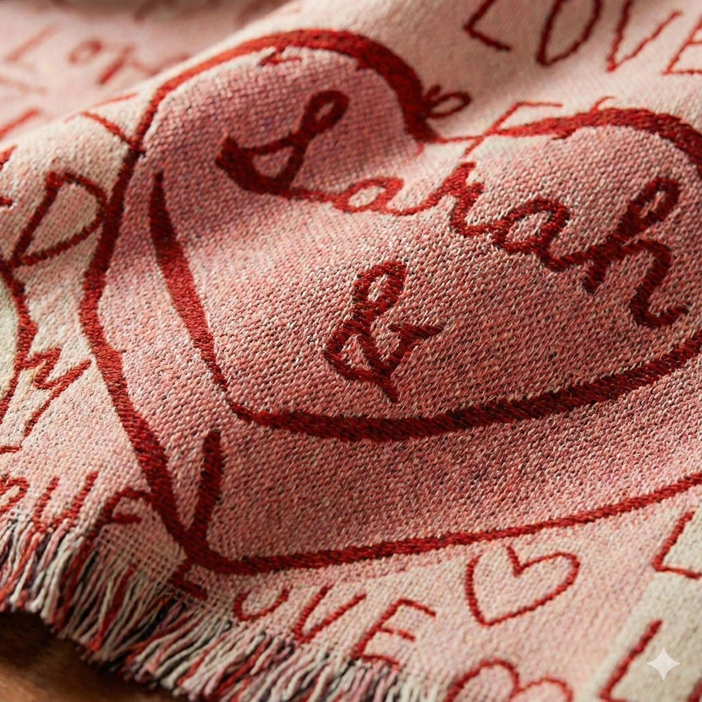 Candy Hearts Woven Throw